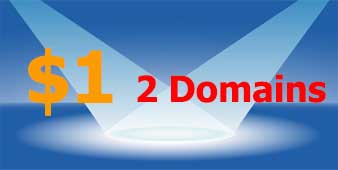 1 Dollar 2 Domains Hosting